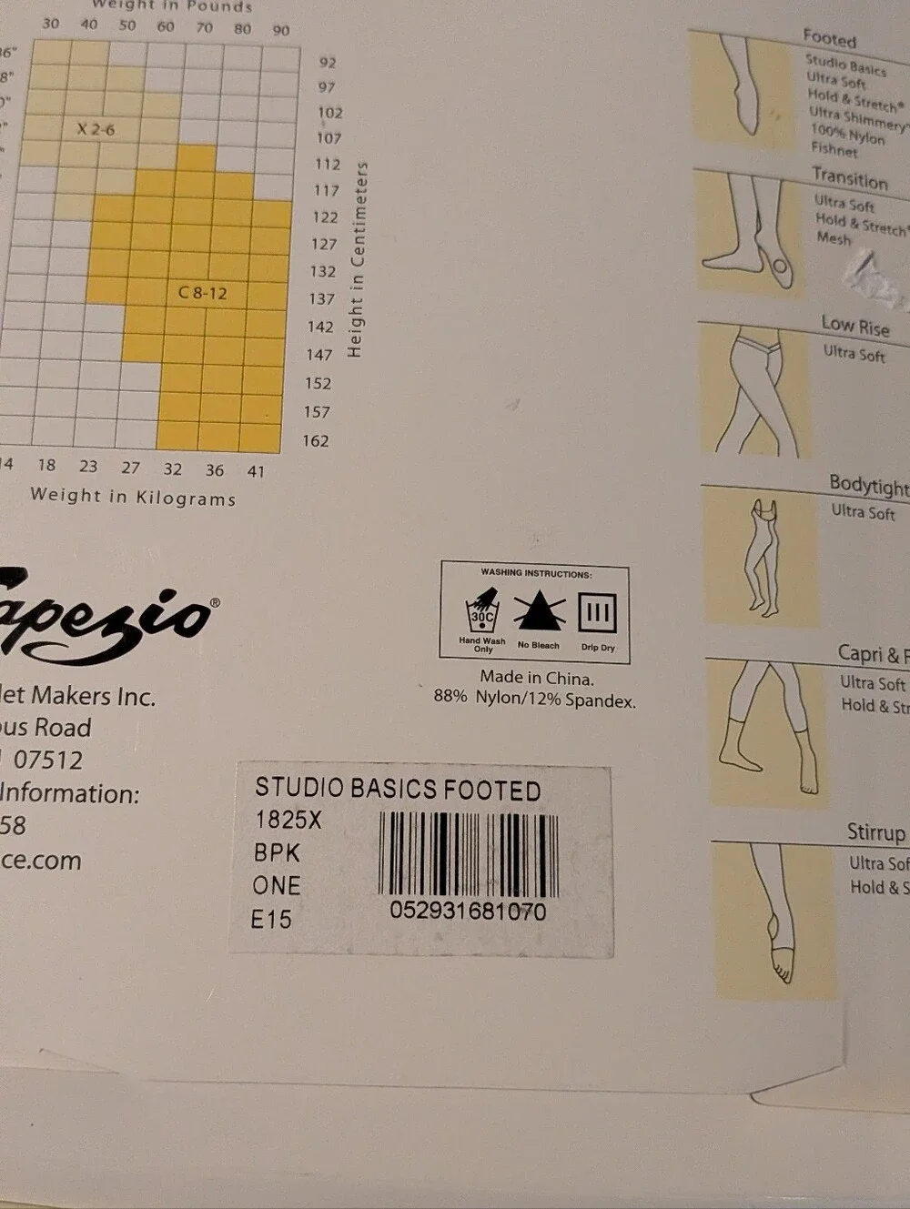 Capezio Studio Basics Footed Dance Tights Ballet Pink Light Suntan Lot of 5 Girl